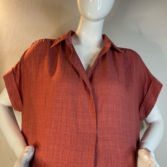 Max Studio Rust  Button-Front Maxi Dress - Picture 2 of 6